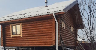 Баня из оцилиндрованного бревна под ключ в Мелеузе - от 132418 рублей