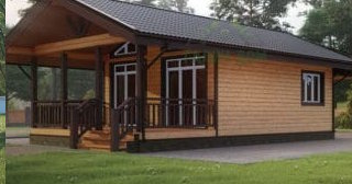 Проект одноэтажного дома из бруса с террасой - Строительство в Мелеузе от Строй-Млз от 132418 руб.